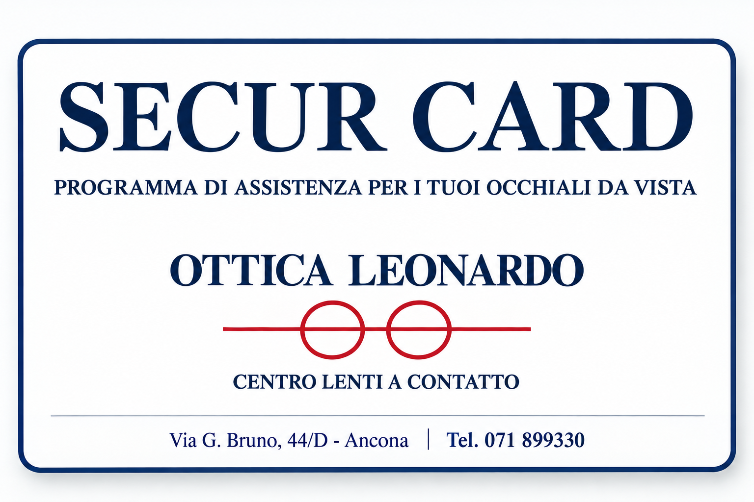 Secur Card Ottica Leonardo, programma di assistenza per gli occhiali da vista